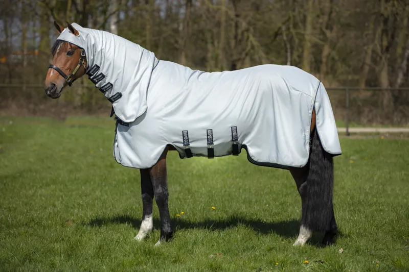 Rambo Pony Hoody Fly/Sweetitch Rug Grey/Beige/Baby Blue-1